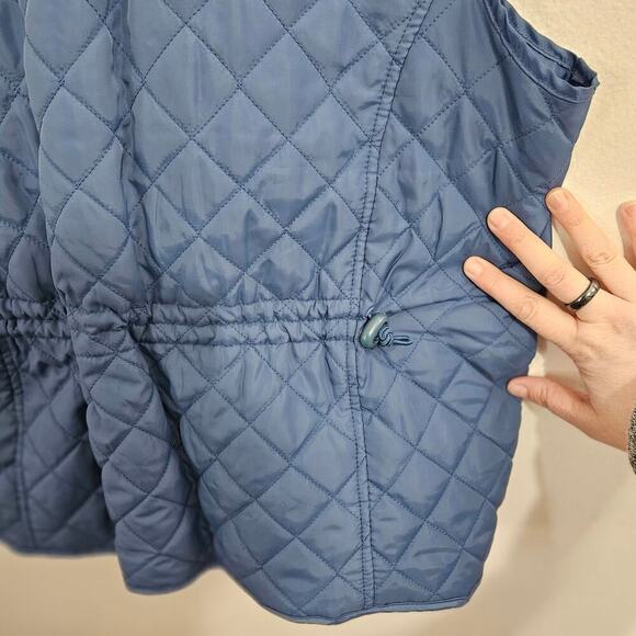 Bobbie Brooks Womens Blue Quilted Full zip Puffer Vest Sleeveless Size Large - Picture 3 of 4